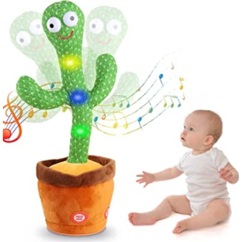 tapolexng Dancing Cactus Baby Toy Mimicking Talking and Singing Cactus,120 Music Repeating What You say Plush Puppets Mimic Toy for Boy and Girl Kids Gift