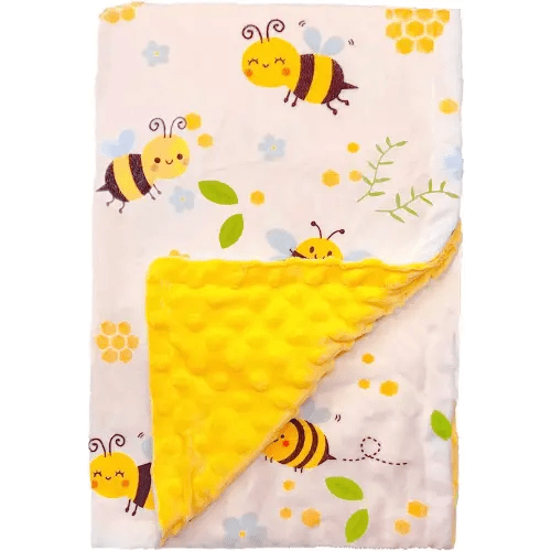 Baby Blanket for Boys Girls Double Layer Soft Plush Minky Blanket with Dotted Backing, Toddler Baby Newborn Blanket Shower Gifts (Bee, 30 X 40 inches)