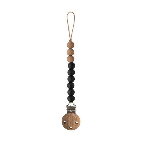 mushie 100% Silicone Baby Pacifier Clip BPA Free | Eva (Black)