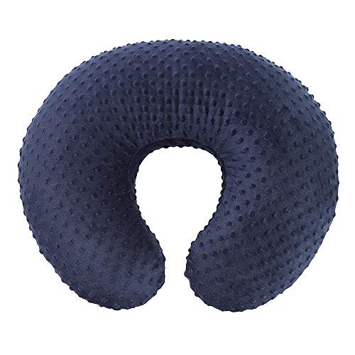 OWLOWLA Minky Nursing Cover, Breastfeeding Pillow Slipcover Fits Nursing Pillow for Baby Boy Girl(Navy)