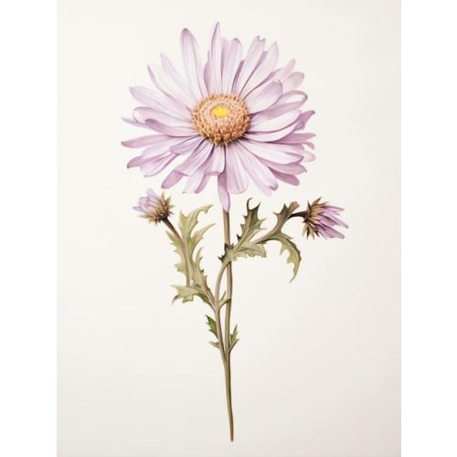 Pressed Flower Botanical Art Asters 1 Art Print by Botanic Studio - Fy