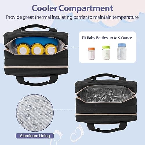 Damero Wearable Breast Pump Bag Compatible with Elvie, Willow and Momcozy Breast Pump, Carrying Case for Hand-Free Wearable Breast Pumps, Pump Parts and More, Black