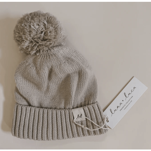Luna + Luca Pom Beanie - Beige