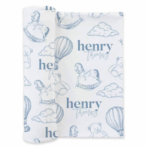 Up In The Clouds Personalized Swaddle Blanket