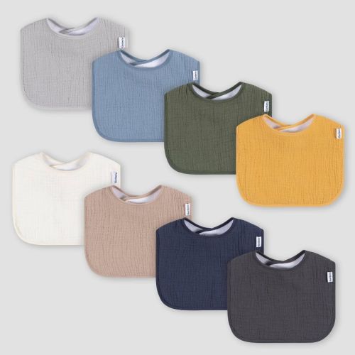 Gerber Baby 8pk Drooling Bibs, Color: Yellow/Brown/Blue