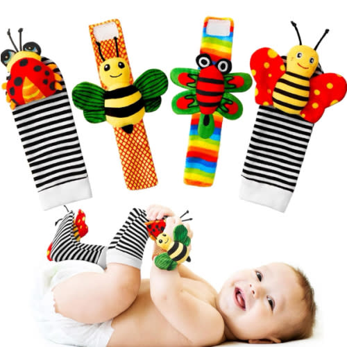 Baby Toys 0-6 Months: Baby Rattles 0-6 Months Baby Essentials for Boys Girl Infant Toys Wrist Rattles Socks Hand & Feet Newborn Essentials Must Haves Registry Search Shower Gifts for 0-3 0-12 Months