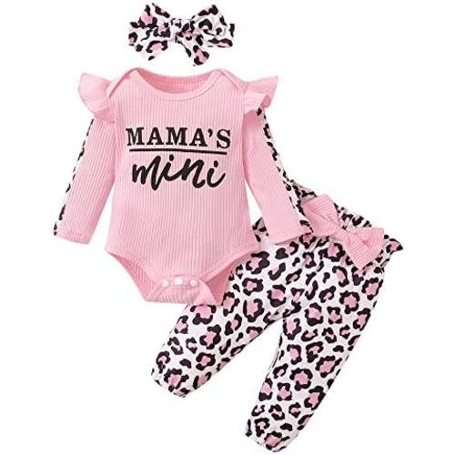Infant Baby Girl Clothes Newborn Girl Outfit Long Sleeve Romper Pants Set Cute Baby Clothes for Girls Fall/Winter