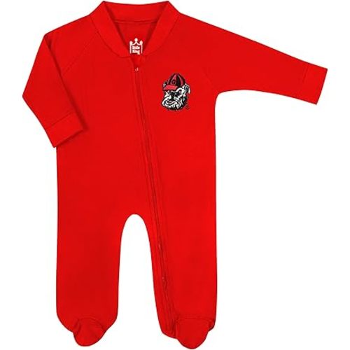 Little King NCAA Long Sleeve Full Zip Footed Romper With Embroidered Team Logo-Sizes 0-3M 3-6M 6-9M