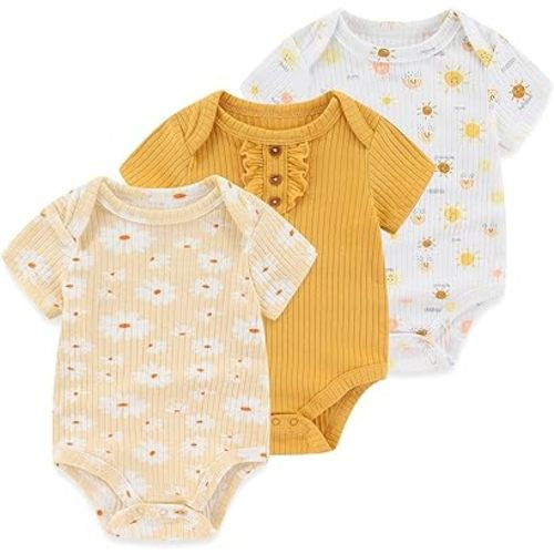 Newborn Baby Ribbed Bodysuit Cotton Baby Boy Girl Clothes 0-12 Months