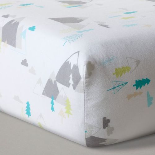 Fitted Crib Sheet Mountains - Cloud Island™ White