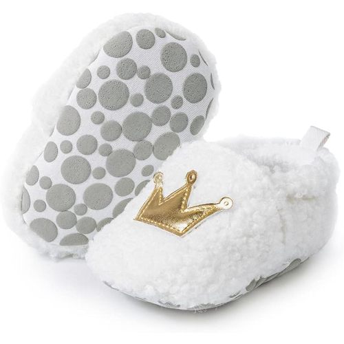 Meckior Save Beautiful Cute Cartoon Infant Unisex Baby Warm Cotton Anti-Slip Soft Sole First Walkers Shoes