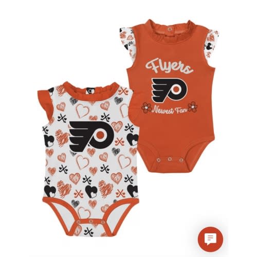 Philadelphia Flyers Baby ORANGE Happy Hearts Style One Piece Set