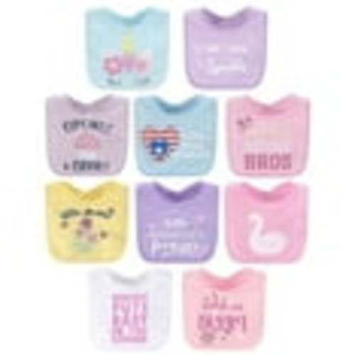 The Peanutshell 10 Pack Toddler Wearable Infant Terry Feeding Baby Girl Bibs, Pastel