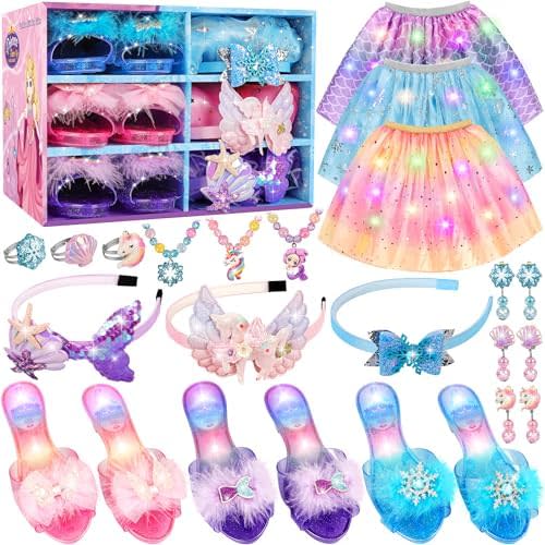 LJZJ Princess Dress Up Toys & Jewelry Boutique, Girls Role Play Gift for 3+ Year Old Girl Toddler ​B-Day Party Favors