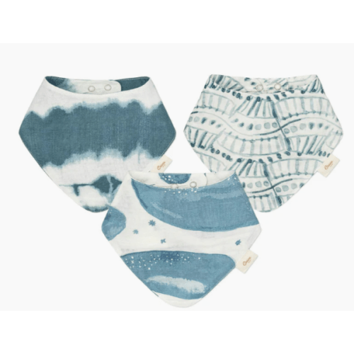 Caspian Whale Cotton Bandana Baby Bib (3 Pack)