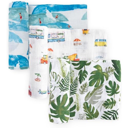 Little Unicorn Muslin Swaddle Blanket for Newborns & Infants | Soft & Breathable Fabric | Set of 3 Baby Blankets for Swaddling, Nursing, Shower Gifts (Summer Vibe)