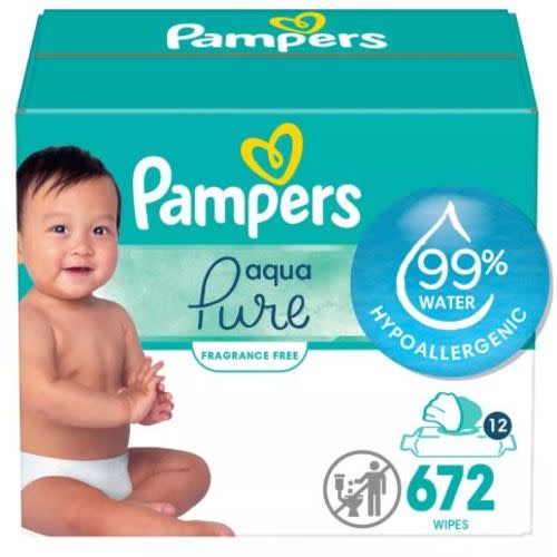Pampers Aqua Pure Sensitive Baby Wipes, 672ct