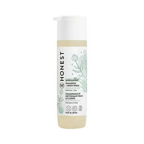 The Honest Company 2-in-1 Cleansing Shampoo + Body Wash | Tear-free, Hypoallergenic | Fragrance Free Sensitive, 10 fl oz 10 Fl Oz