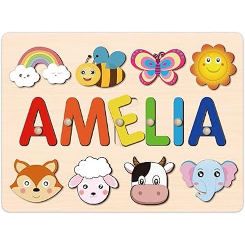 Personalized Kids Name Puzzles, Montessori Toys for 1-3 Years, Custom Name Puzzles, Custom Baby Boy and Girl Gifts, 1st Birthday, Children's Day, Easter Gifts