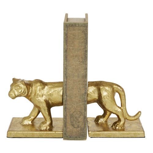 Dakota Fields Metal Leopard Decorative Gold Bookends Set & Reviews | Wayfair