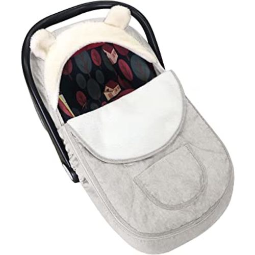 Baby Car Seat Cover - Winter Car Seat Cover for Babies Winter, Cozy Baby Car Seat Cover, Infant Car Seat Cover & Canopies Winter for Stroller Keeping Warm (Warm Sand)