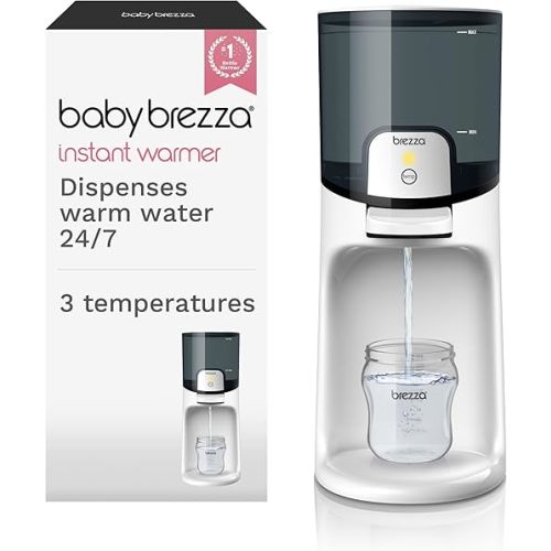 Baby Brezza Instant Baby Bottle Warmer - Fast Water Warmer Instantly Dispenses 24/7 in 3 Temperatures, White