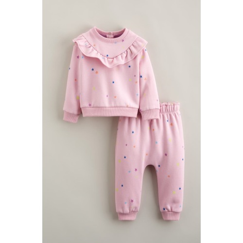 Ruffle Fleece Sweatshirt & Joggers Set