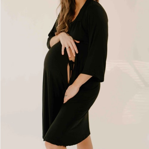 Lila Labor & Postpartum Gown in Black