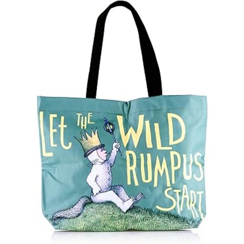 CON*QUEST Conquest Journals Where the Wild Things Are Tote Bag, Durable Woven Polyester, Secure Snap Closure, Inside Pocket, Patterned Inner Lining, 18'' x 14'' x 4'', Officially Licensed