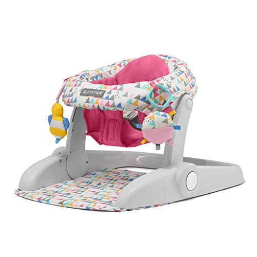 Summer Infant Learn-to-Sit 2-Position Floor Seat (Funfetti Pink) – Sit Baby Up in This Adjustable Baby Activity Seat