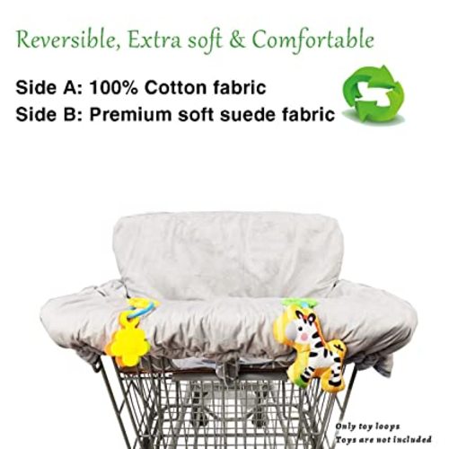 Shopping Cart Cover for Baby Cotton High Chair Cover, Reversible, Machine Washable for Infant, Toddler, Boy or Girl Large (Grey Arrow Print)