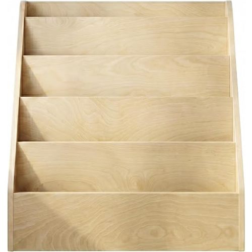 Humble Crew Kids Bookshelf, 5-Tier Front Facing Bookcase, Solid Wood Montessori Toddler Bookcase for Playroom, Bedroom & Reading Corner, 44” Wide