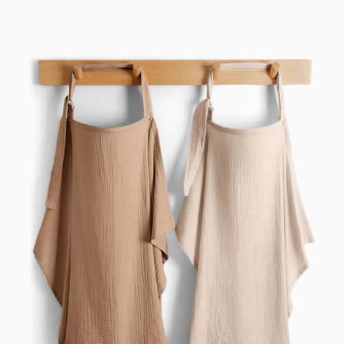 Muslin Nursing Cover with Adjustable Neck Strap (2 Pack) - Sand And Cedar