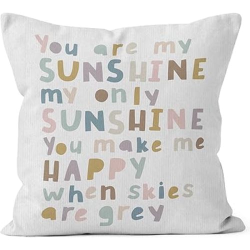 HIWX You are My Sunshine Pillow Cover, You are My Sunshine Inspirational Quote Decorative Pillowcase Throw Pillow Cover 18 x 18 Inch Pillow Case,Boho You are My Sunshine Bed Room Home Dorm Decor