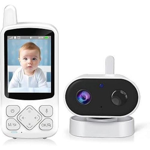 Anicebb Baby Monitor with Camera and Audio, No WiFi Needed 2.4GHz FHSS Secure Video Baby Monitor, 1000ft Range 15-Hour Battery, 2.8" LCD, Temperature Alert, Cry Detection, Night Vision, 2-Way Talk