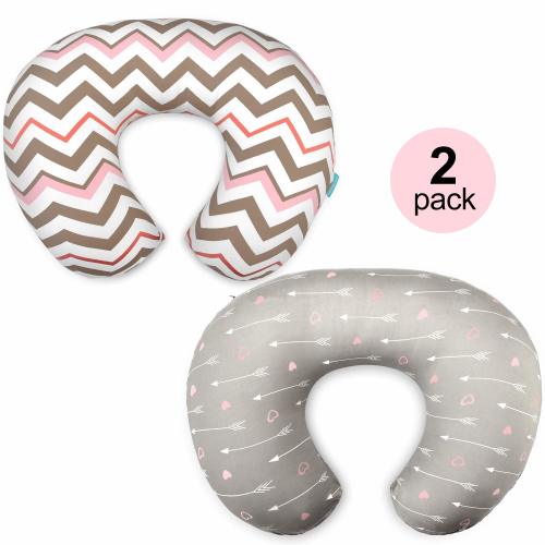 Stretchy Nursing Pillow Covers-2 Pack Nursing Pillow Slipcovers for Breastfeeding Moms,Ultra Soft Snug Fits On Infant Nursing Pillow,Arrow Chevron