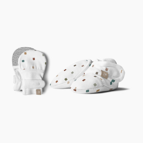 Goumi Kids Stay on Baby Mitts + Boots Bundle - City Blocks, 0-3 M