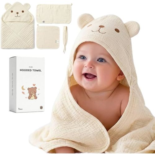 Kcikn Baby Hooded Towels Newborn, 100% Cotton
