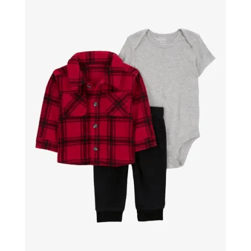 Baby 3-Piece Plaid Fleece Little Jacket Set - Carter's | Carter's