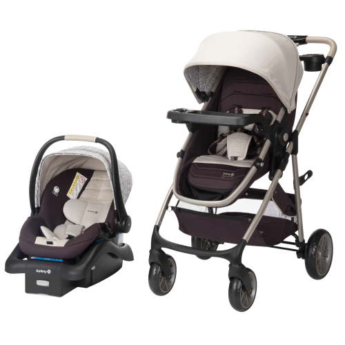 Safety 1st Deluxe Grow and Go Flex 8-in-1 Baby Travel System with Stroller and Newborn Car Seat Combo, Dunes Edge