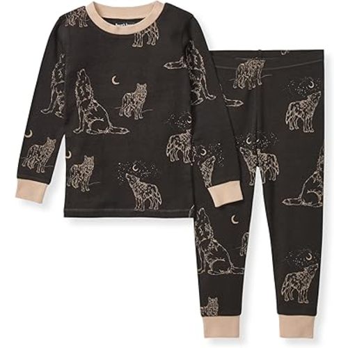 Burt's Bees Baby Baby Boys Pajamas, 2-Piece Long Sleeve Tee and Long Pant Cotton PJ Set, Sizes for 12 Months to 12 Years