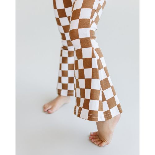 Checkered Flare Pants | Copper