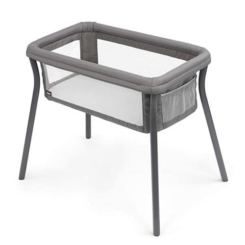 Chicco LullaGo® Anywhere Portable Bassinet, Lightweight, Space-Saving Baby Bassinet with Waterproof Mattress and Fitted Sheet, Travel Bassinet for Baby Includes Carry Bag | Sandstone/Grey - LullaGo Anywhere