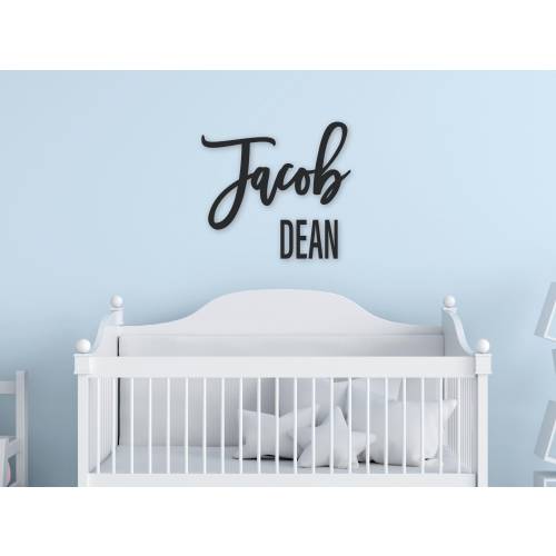 Custom Name Sign, First & Middle Name. Personalized Name Sign, Handwritten Font Personalized Wood Name Sign. Wooden Name Childrens Name sign