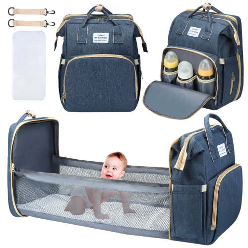 Diaper Bag Backpack, Novashion Multifunction 3 in 1 Waterproof Travel Back Pack, Baby Changing Bags with Changing Pad, Stroller Straps, Unisex, Blue
