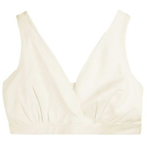 Of an Origin Organic Cotton Stretch Cross Front Maternity & Nursing Bralette, Solids (Ivory, Medium)