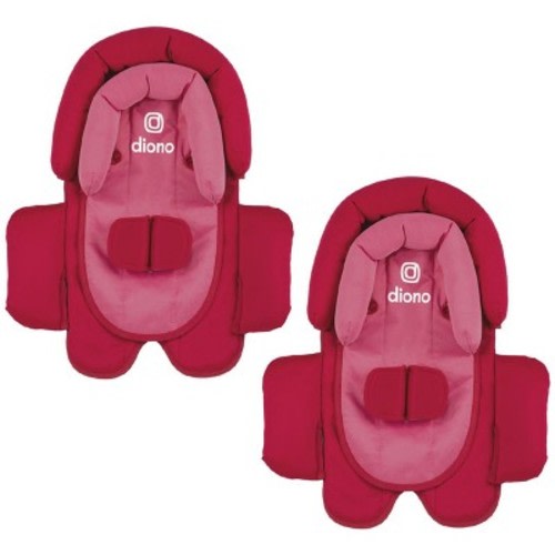 Diono Cuddle Soft 2-Pack 2-in-1 Baby Head Neck Body Support Pillow for Car Seats and Strollers, Pink Cotton Candy