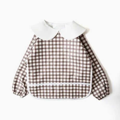 Picolette by Olivia Culpo Long Sleeve Bib - Chocolate Gingham