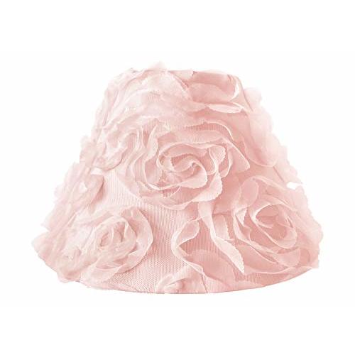Sweet Jojo Designs Pink Floral Rose Lamp Shade - Solid Light Blush Flower Luxurious Elegant Princess Vintage Boho Shabby Chic Luxury Glam High End Roses