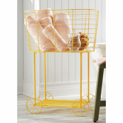 Vintage Rolling Laundry Cart